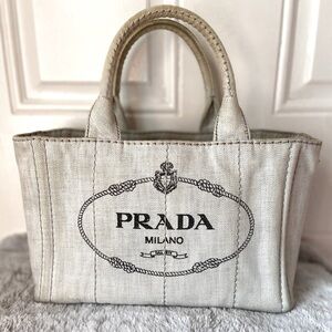Prada Canapa denim tote